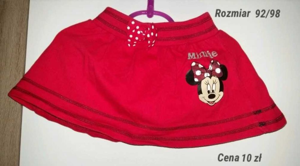 Spódniczka minnie mouse disney czerwona grubsza dziewczynka 92/98