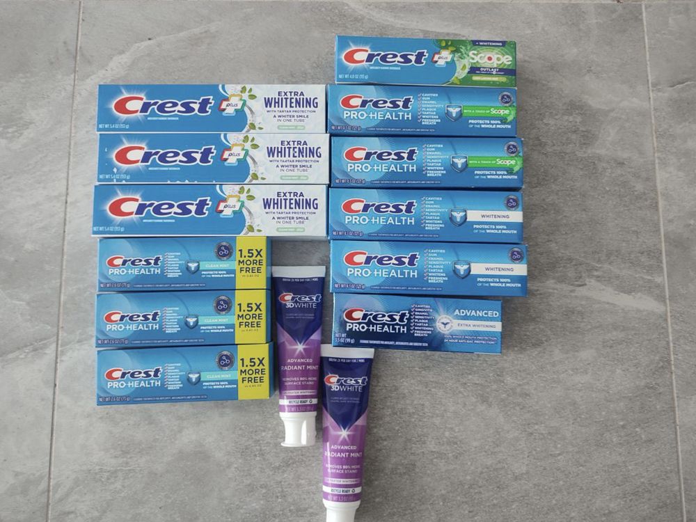 Зубні пасти ,Marvis ,crest ,xyli white,orajel,spry
