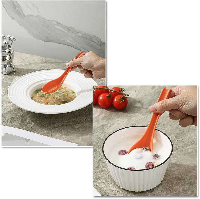 24x Łyżki do Zupy Kyraton Azjatyckie Plastik PP Reusable Zmywarka