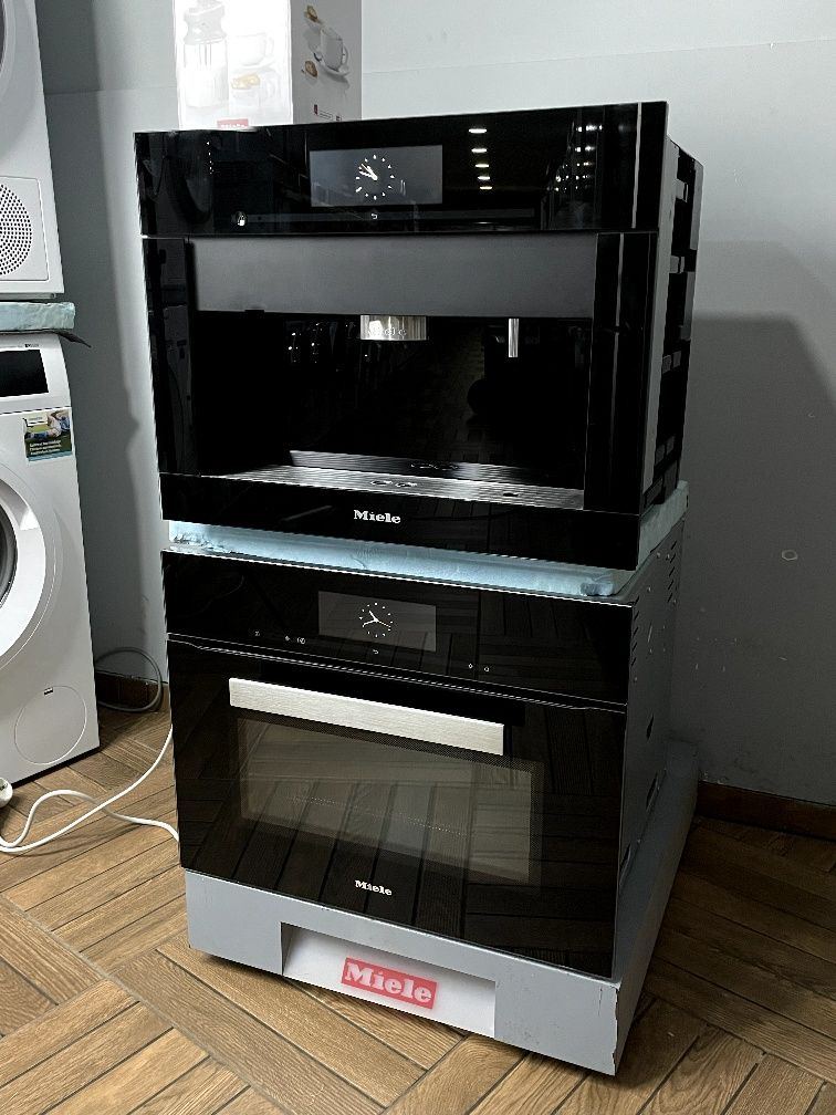 Комплект: Духовка з СВЧ + Кавомашина Miele Чорний Обсидіан CVA 6805