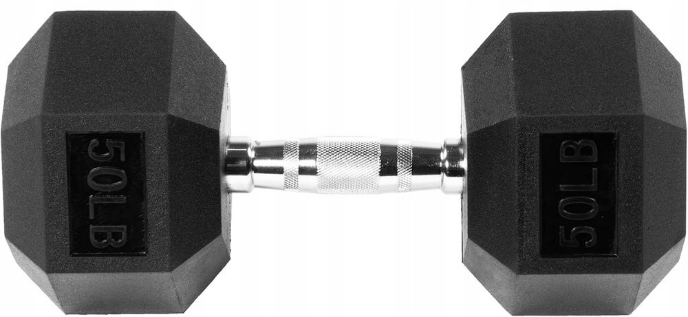 Hantla 1x22,5kg  żeliwna gumowana HEX fitness do ćwiczeń