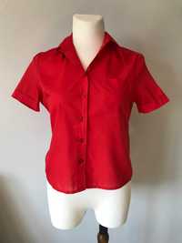 Czerwona koszula z krótkim rękawem C&A r. 44  karminowa klasyczna