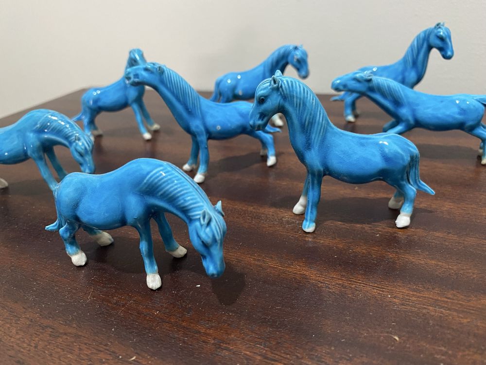 Conjunto cavalos porcelana chinesa