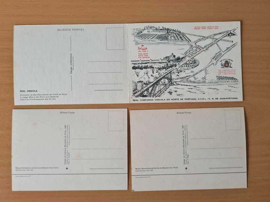 3 postais ilustrados do Porto e Gaia