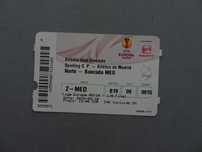 Bilhete de futebol Sporting Atlético de Madrid Liga Europa 2009/2010