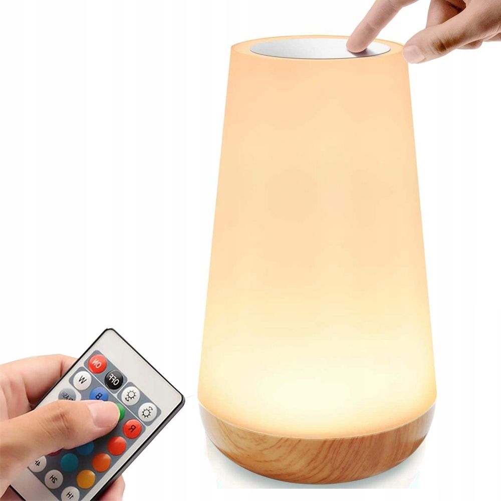 Kolorowa Lampka Nocna LED | Zdalne Sterowanie + Dotyk | Timer |