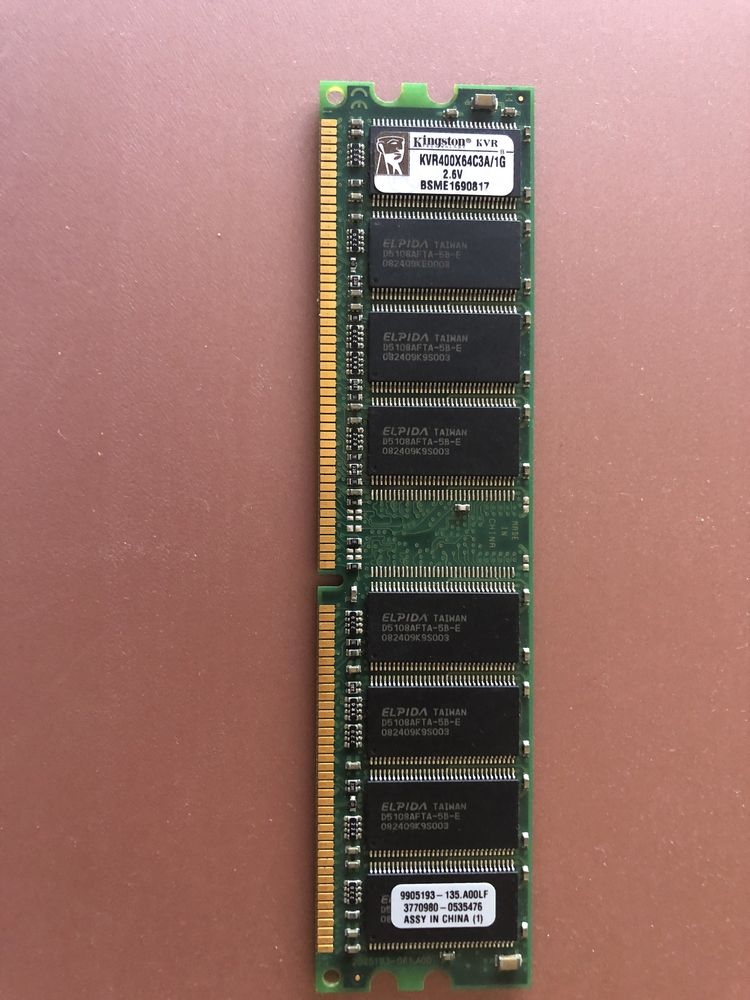 Memória RAM Kingston 1GB DDR400 CL3