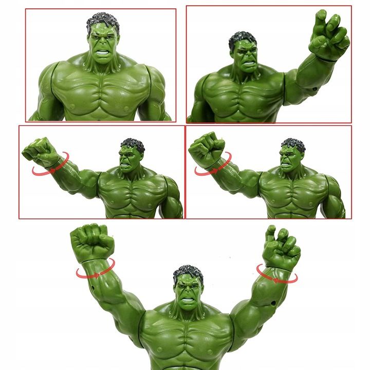 Hulk Duża Ruchoma Figurka Interaktywna 30cm Dźwięk Światło Avengers Bo