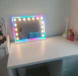 58x46 cm Lustro do makijażu LED z przednim paskiem świetlnym RGB