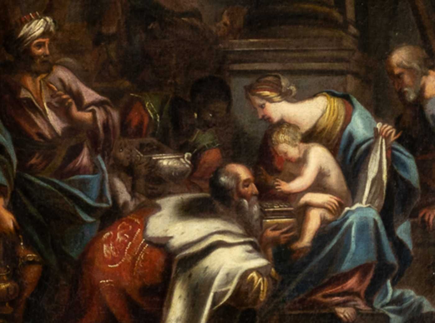 Pintura Adoração Magos Barroco Arte Sacra | século XVIII