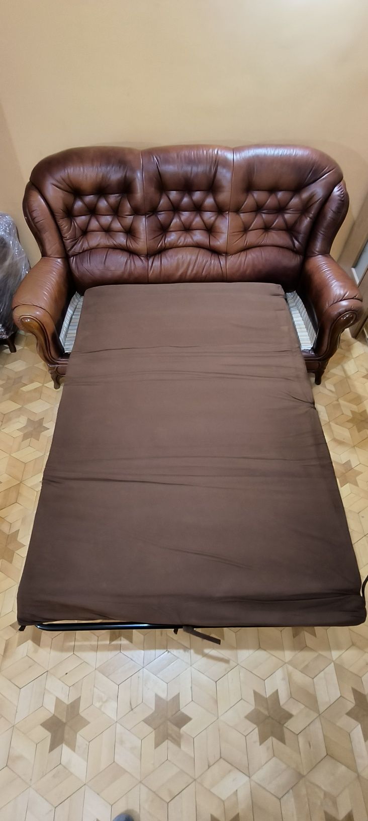 Kanapa skórzana, komplet wypoczynkowy do salonu sofa i dwa fotele