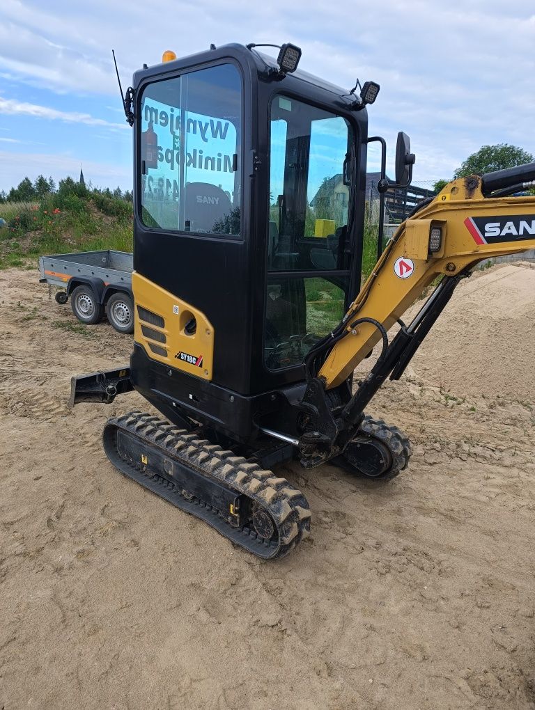 Wynajem minikoparki Sany 1.8t