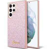 Guess Guhcs23Lhggshp S23 Ultra S918 Różowy/Pink Hard Case Glitter