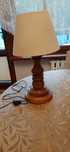 Drewniana lampa na stolik, biurko ,szafkę wys. z kloszem 55cm