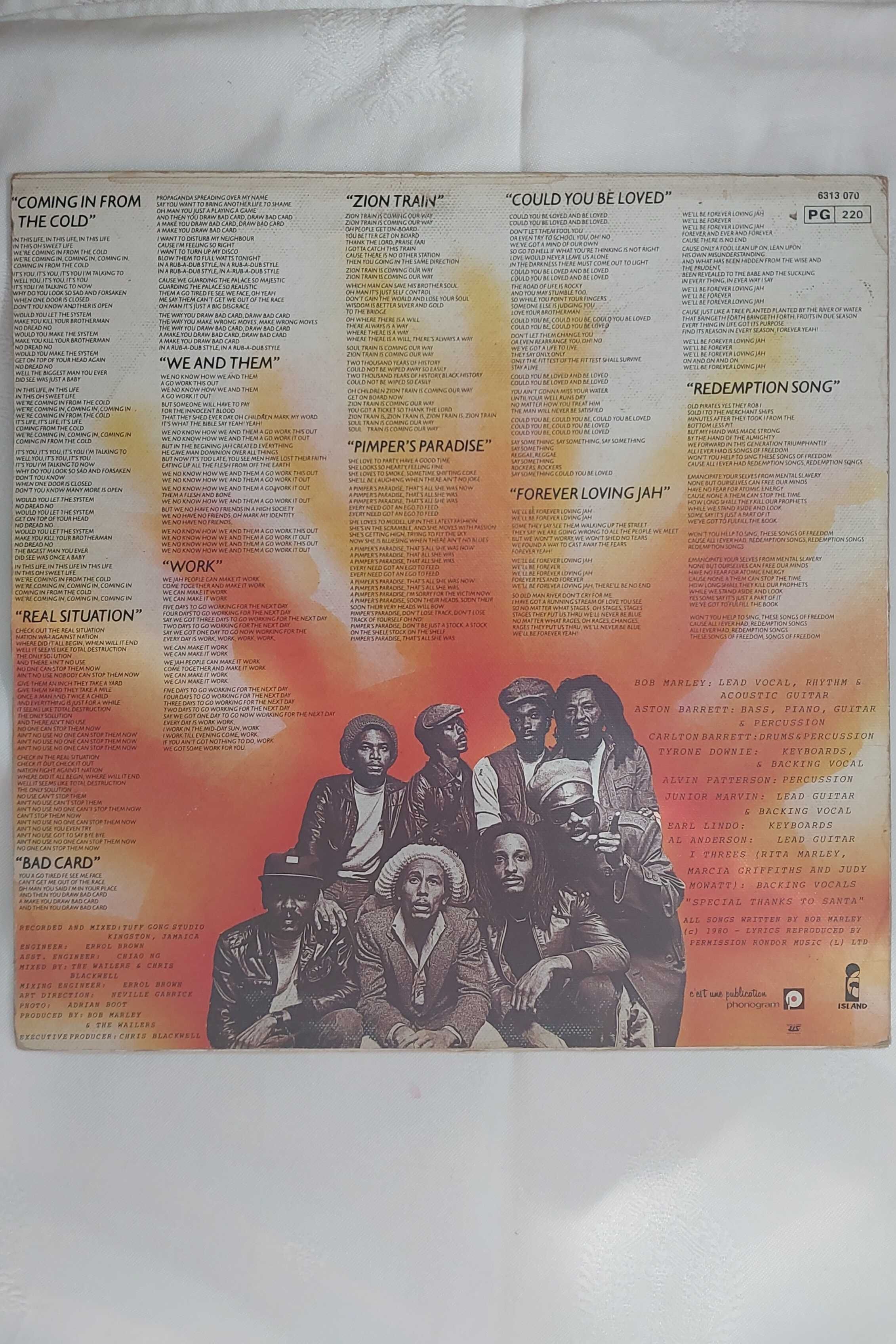 Winyl Bob Marley and The Wallers 1980 Lp