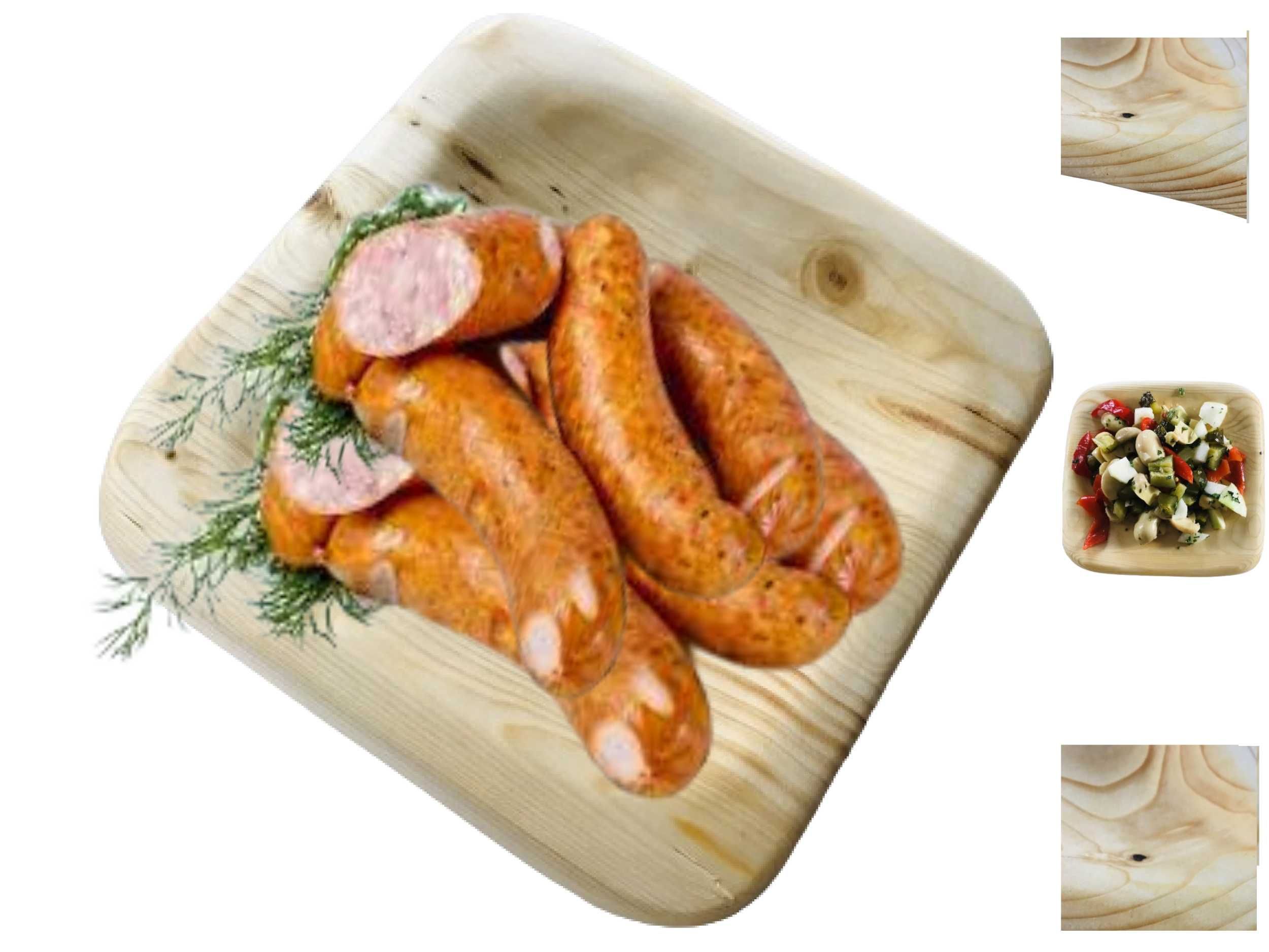 *Drewniane Talerze Talerzyki Tacki na Jedzenie i Przekąski Talerz 25cm