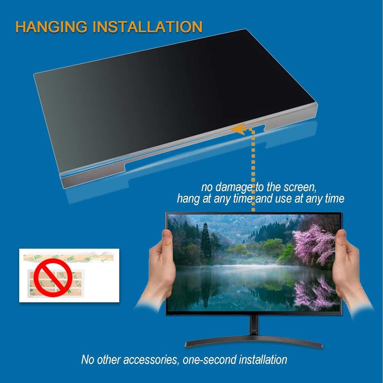 Panel filtrujący  32 calowy , ochrona ramka na monitor ,730 x 440 mm