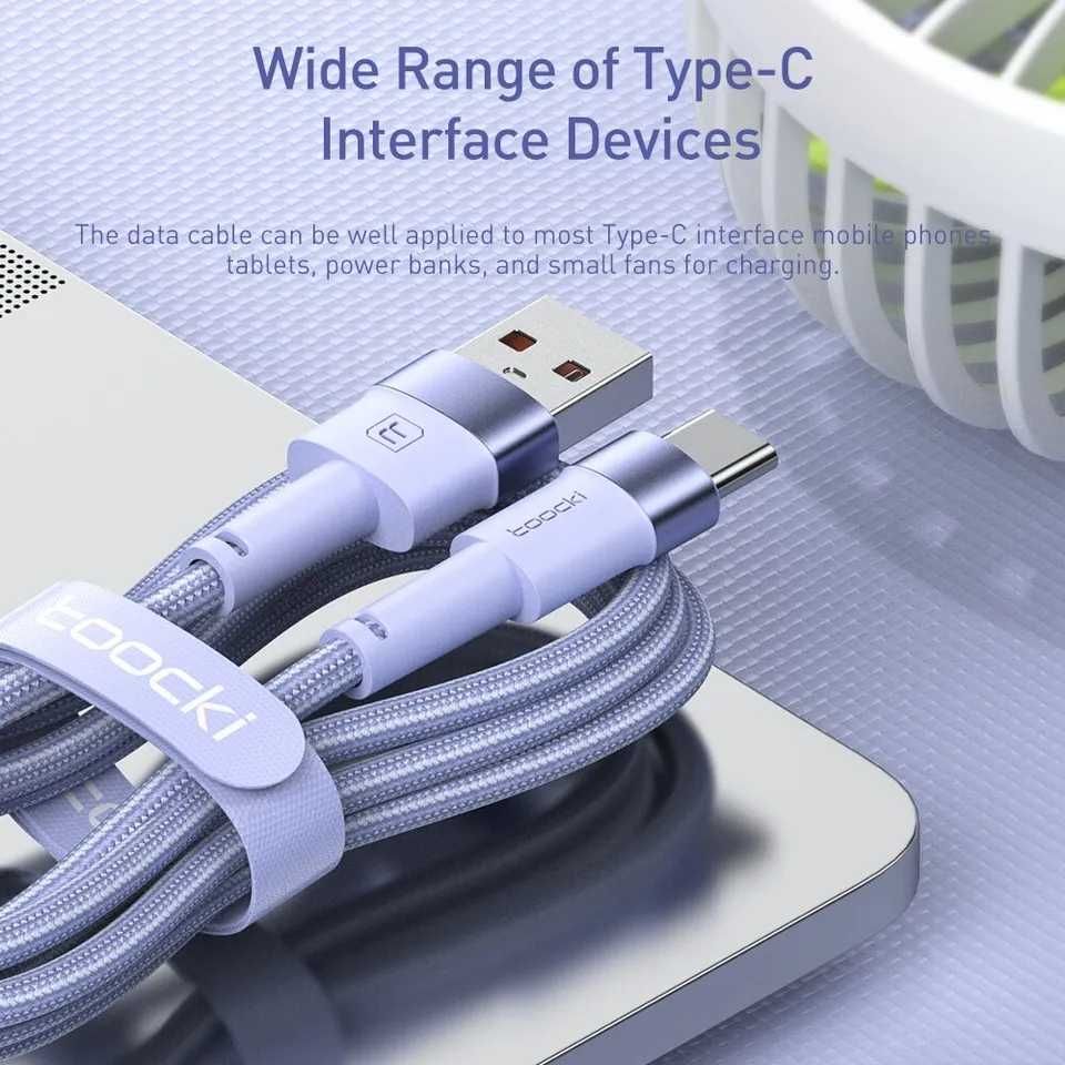Кабель зарядного устройства Toocki USB Type-C для быстрой зарядки 1шт