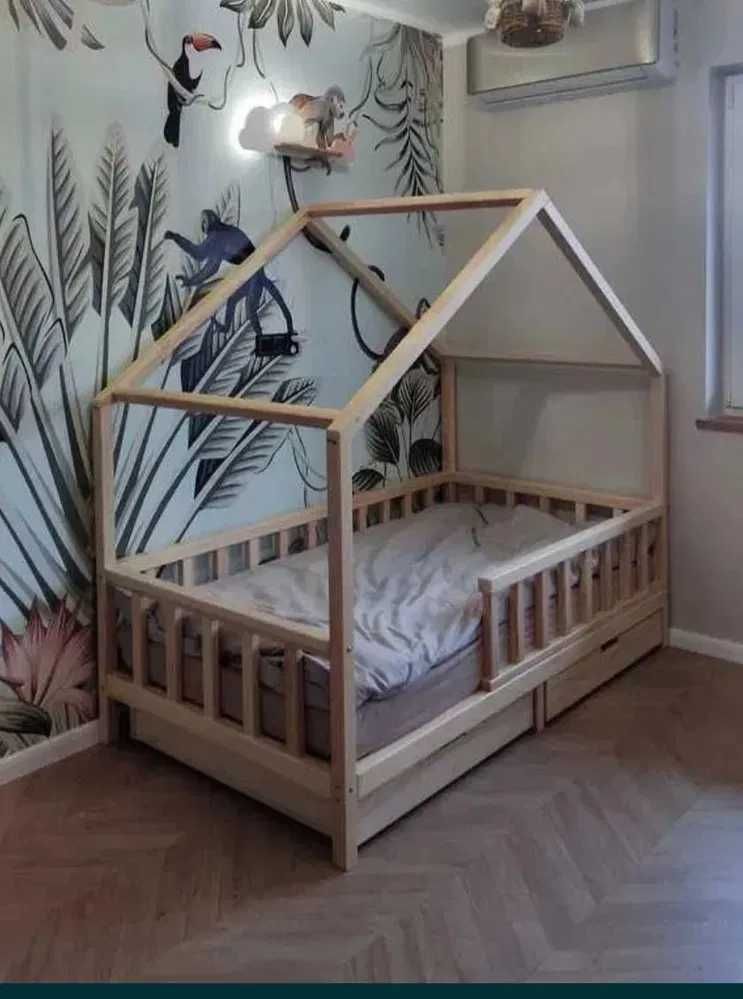 Łóżko dziecięce domek  tipi drewniane