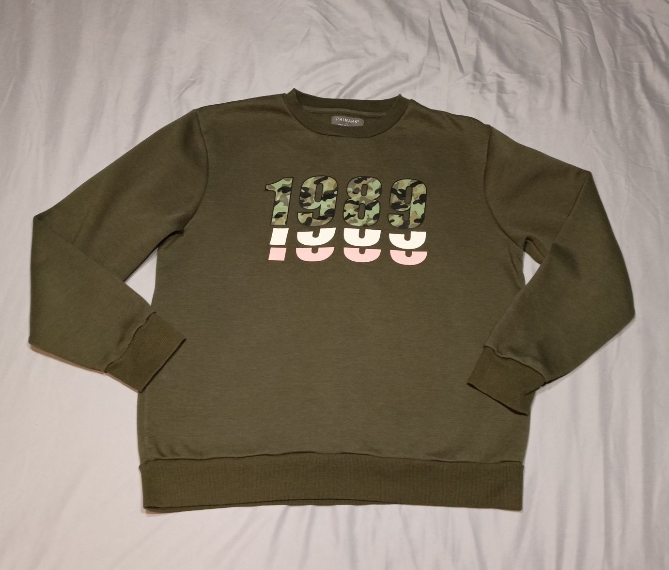 Zielona, khaki bluza męska, napis moro, rozmiar XL