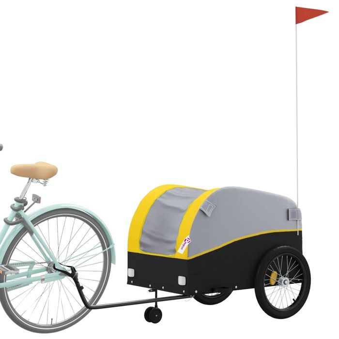 vidaXL Przyczepka rowerowa, czarno-żółta, 45 kg, żelazo