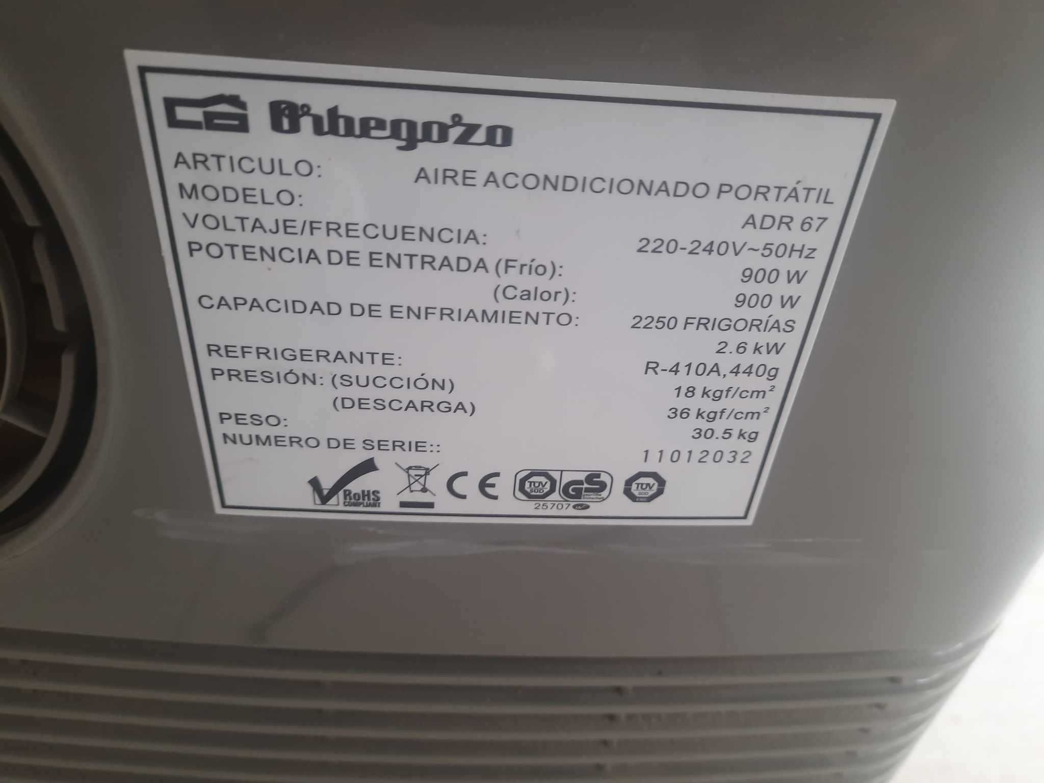 Ar Condicionado Portatil Orbegozo ADR 67