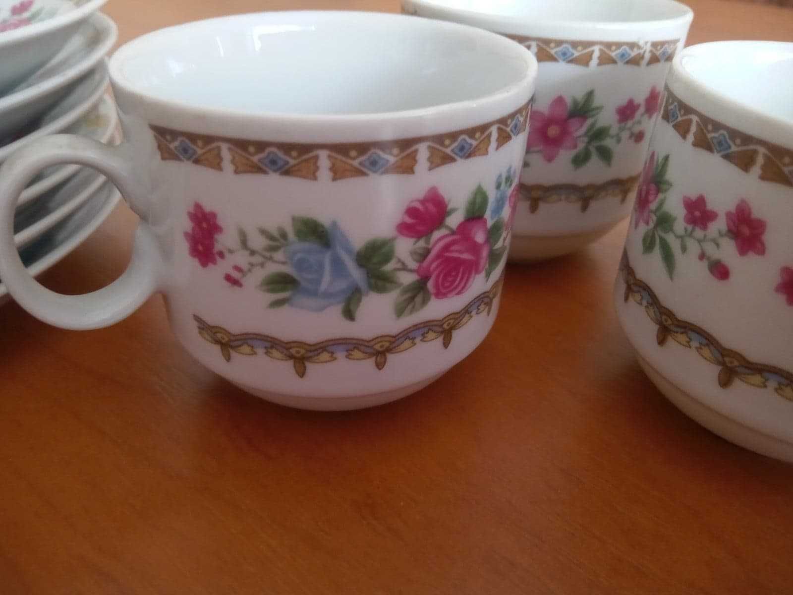 zestaw expresso chińska porcelana 5 filiżanek do kawy kultowy PRL