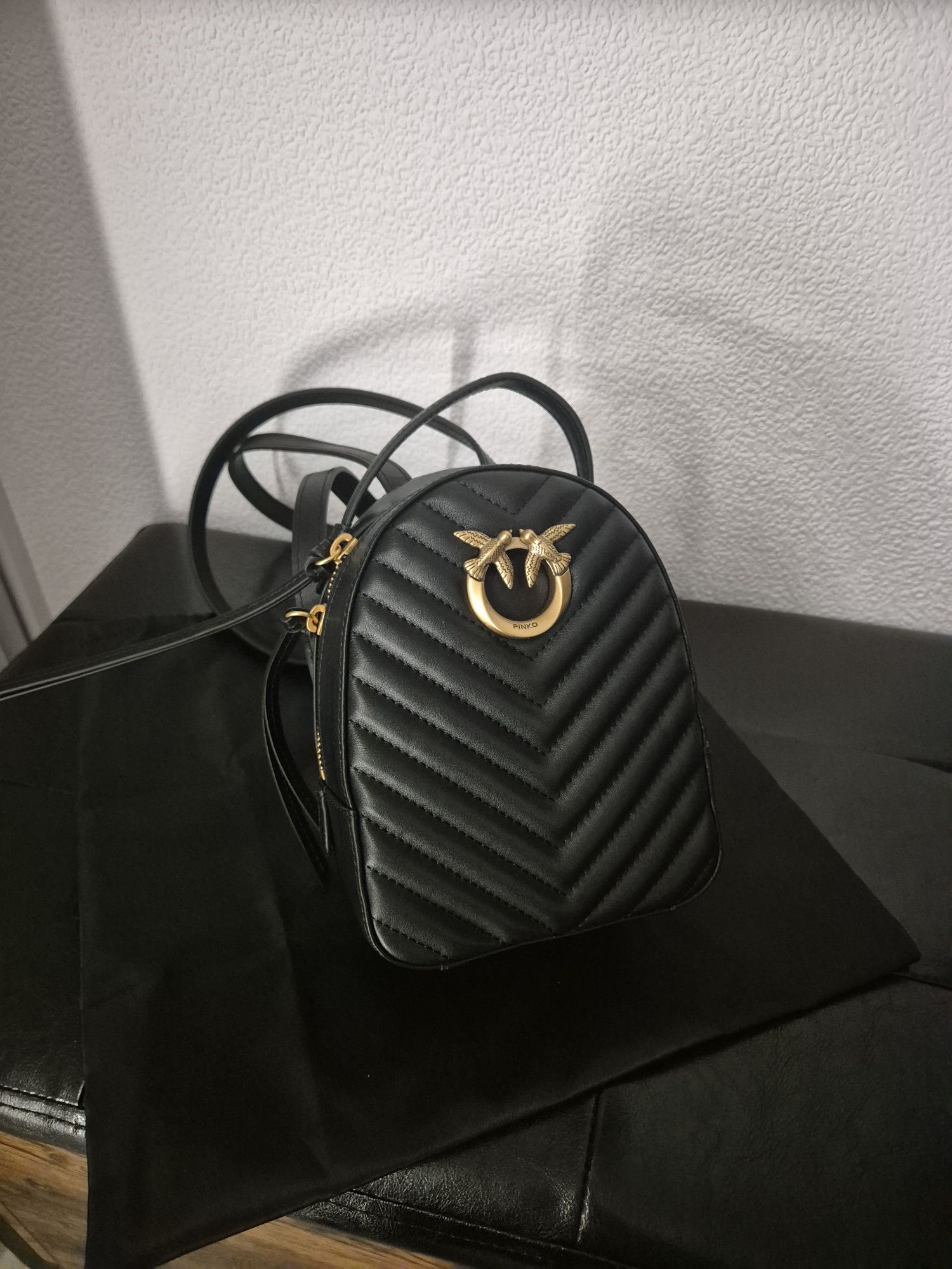 Pinko plecak(gratis pasek)LOVE Click Mini czarny NOWY