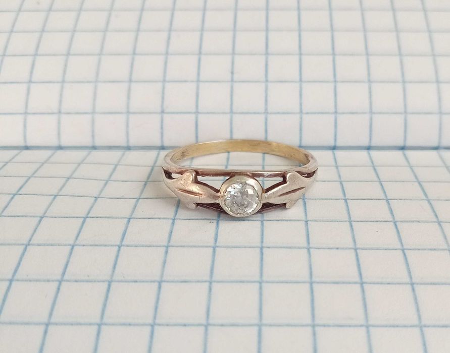 Кольцо кільце з камнем Срібло 875 зірочка. Р 17,5. СССР