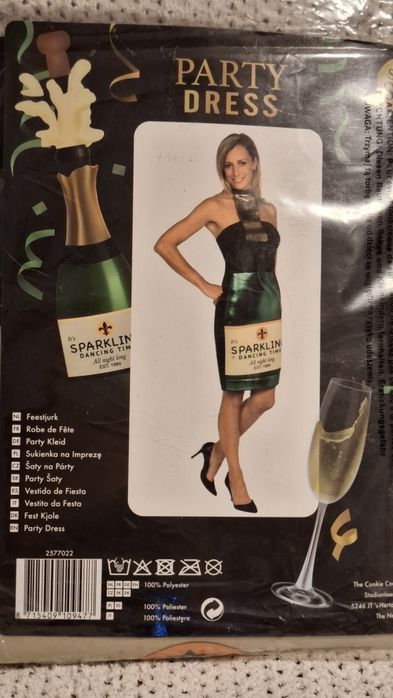 Strój karnawałowy sukienka butelka szampana.