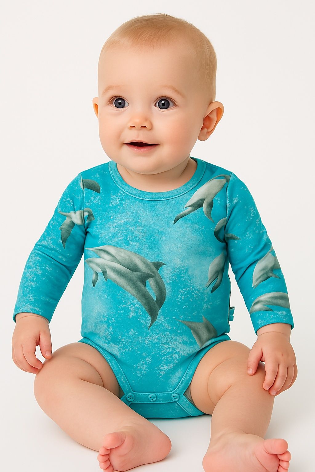 Body niemowlęce z delfinami | Made in Finland | r.74