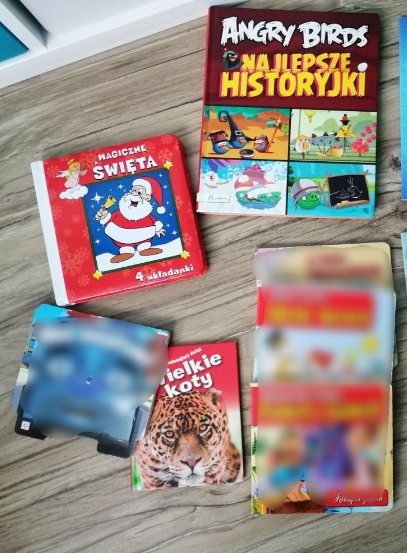 Książki 3 szt. Angry Birds Święta Mikołaj puzzle i wielkie koty