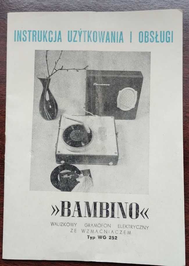 Adapter gramofon Bambino PRL + oryginalna instrukcja.
