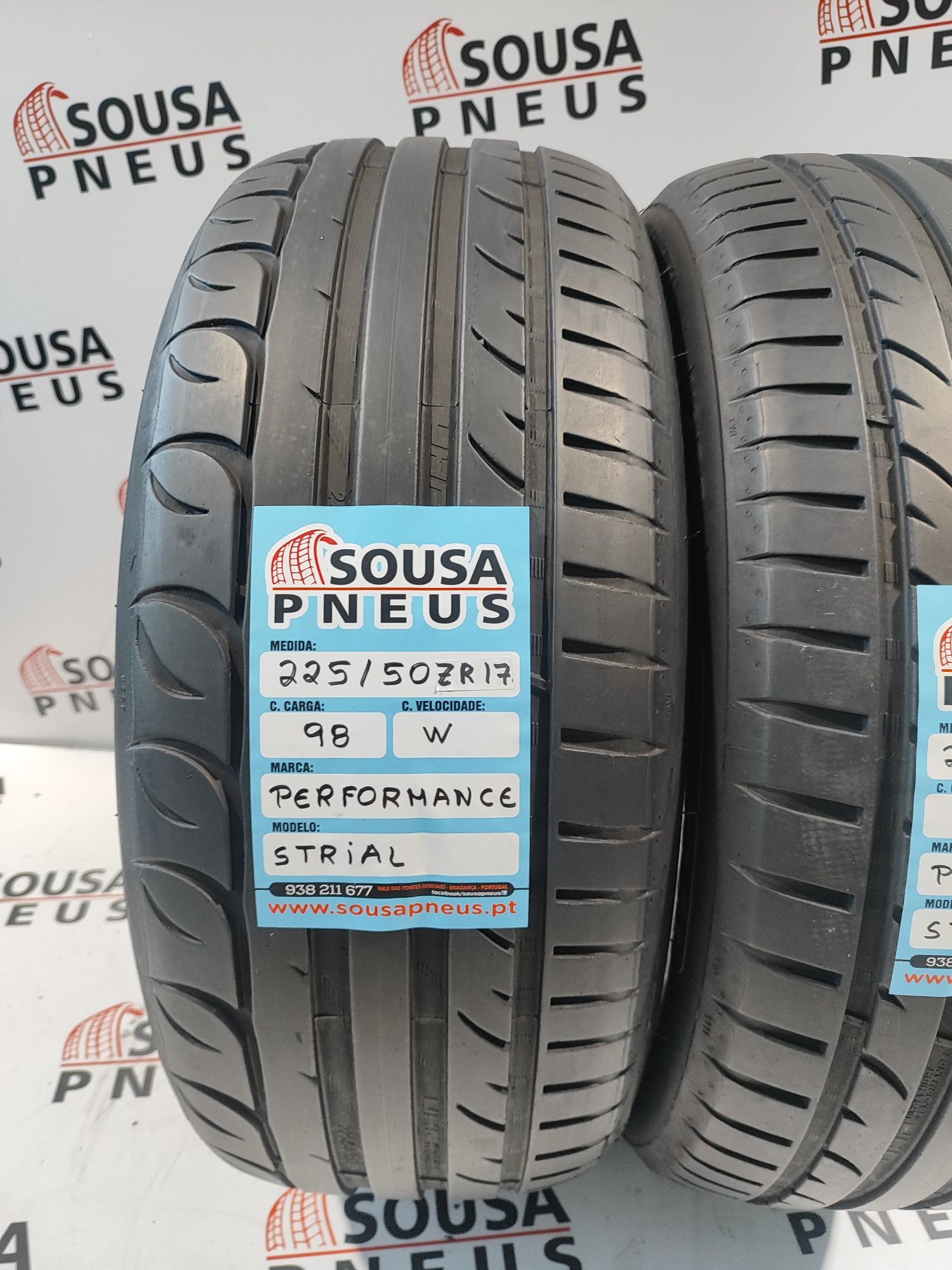 2 pneus semi novos 225-50R17 Performance- Oferta dos Portes
