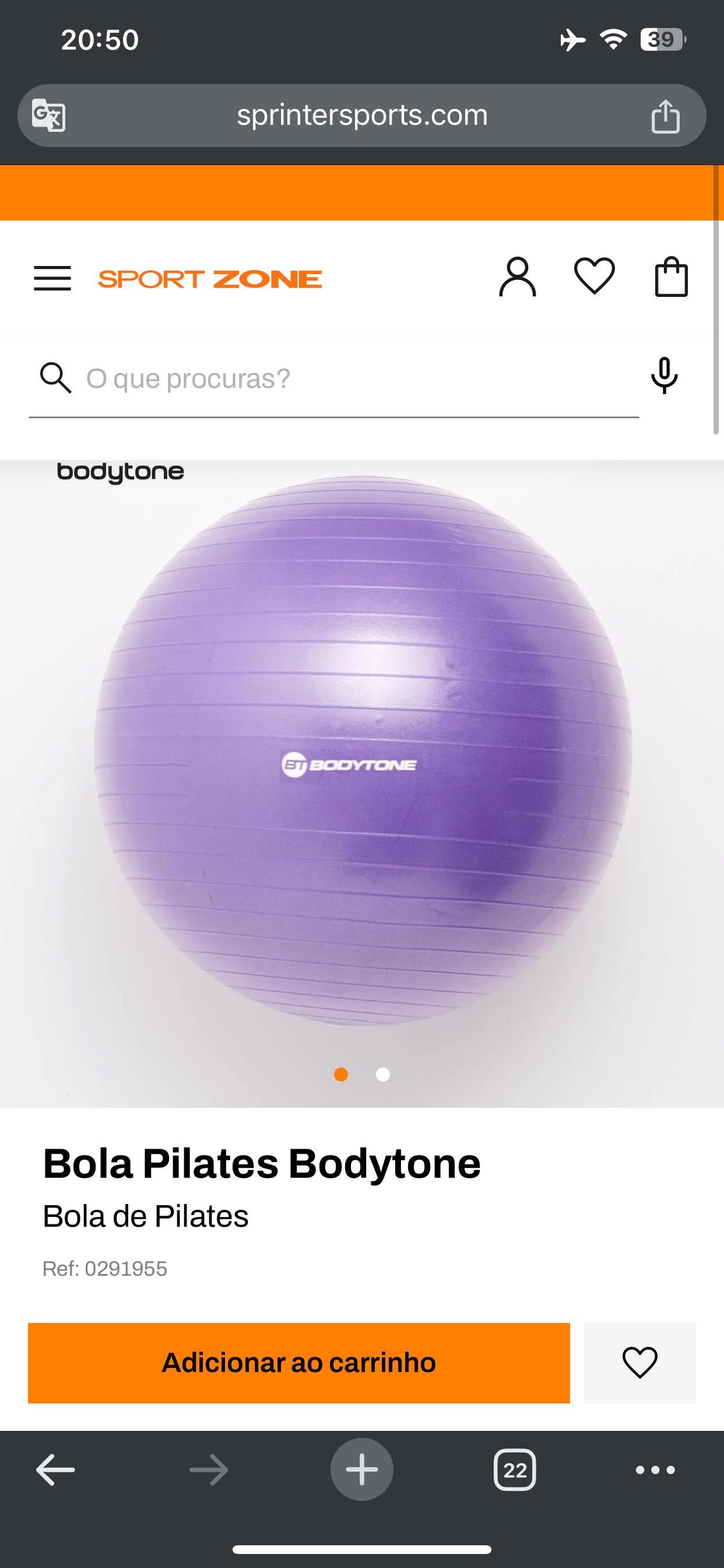 Gym ball 55cm (Bola Pilates Bodytone)