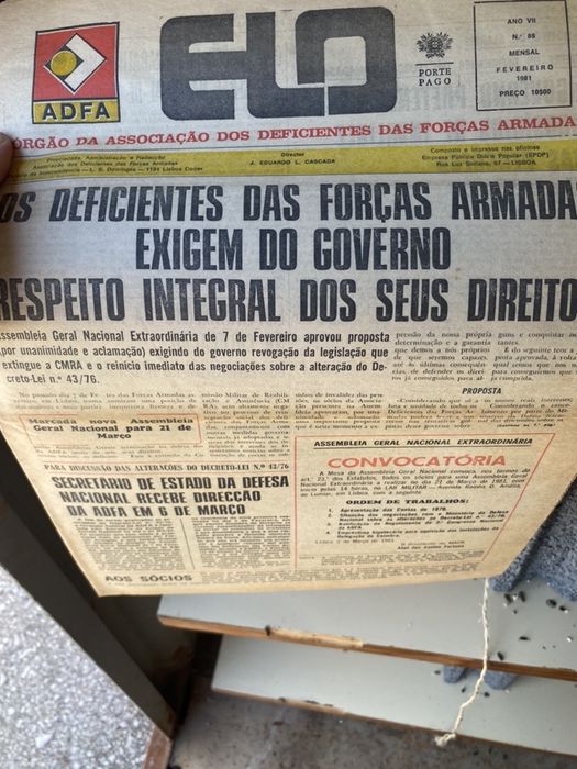 Cerca de 160 jornais ELO - ADFA associação de deficientes das forças
