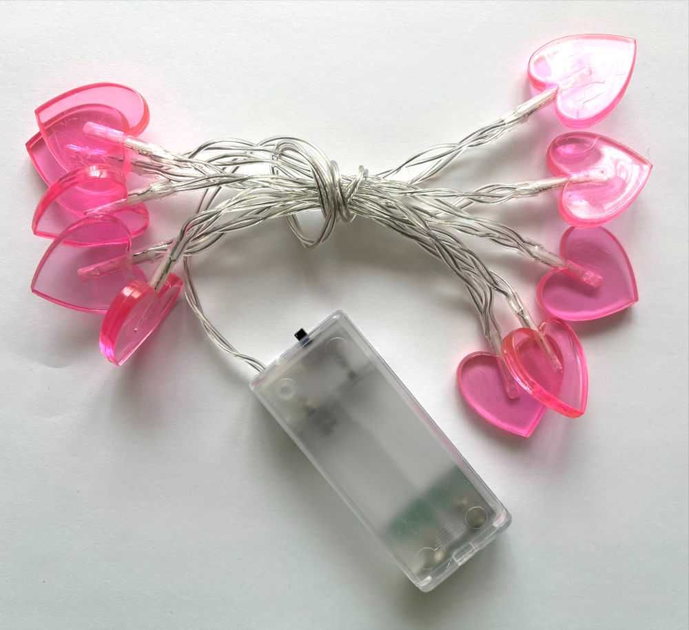 Łańcuch świetlny Serca 10-LED 1,3 m - baterie AA x2