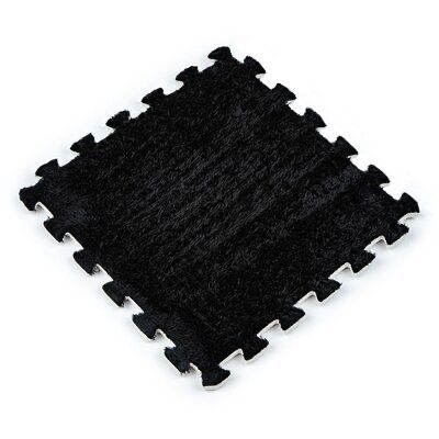 Підлога-Пазл Плюшевий 30Х30Х1СМ Чорний (D)
