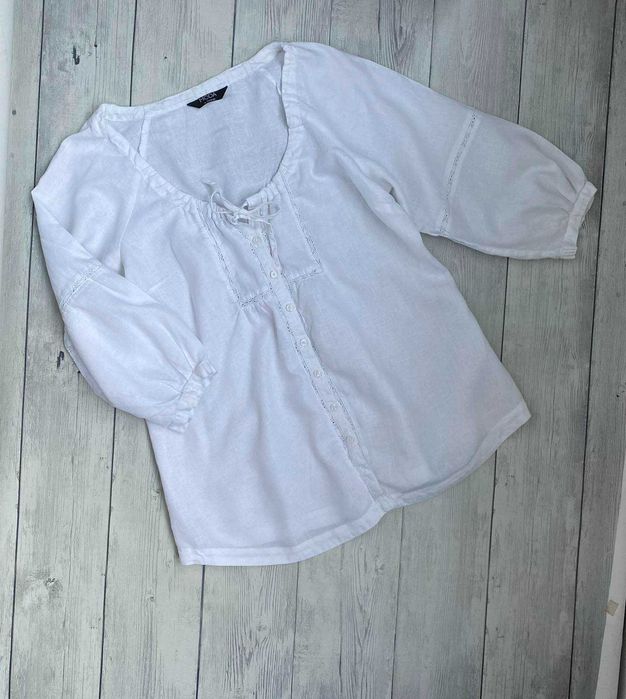 Новая біла жіноча сорочка 100% льон MODA at George 2XL/3XL(18