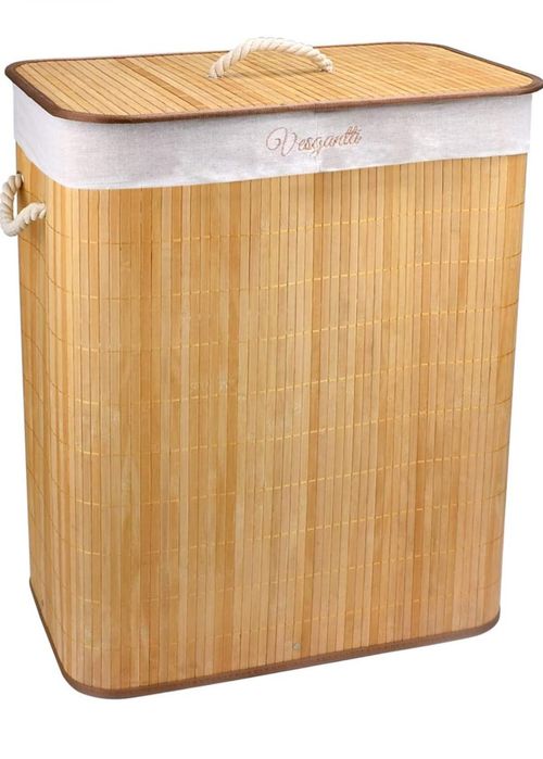 Bambusowy kosz na pranie 2 komory