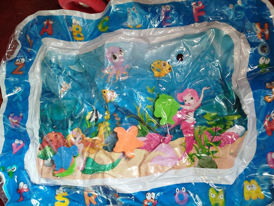 Дитячий розвиваючий водяний килимок з водою та рибками для малюків