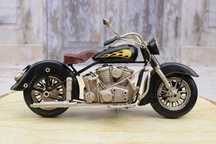 Metalowy Czarno-Czerwony Motor - Motocykl Model Kolekcjonerski Vintage