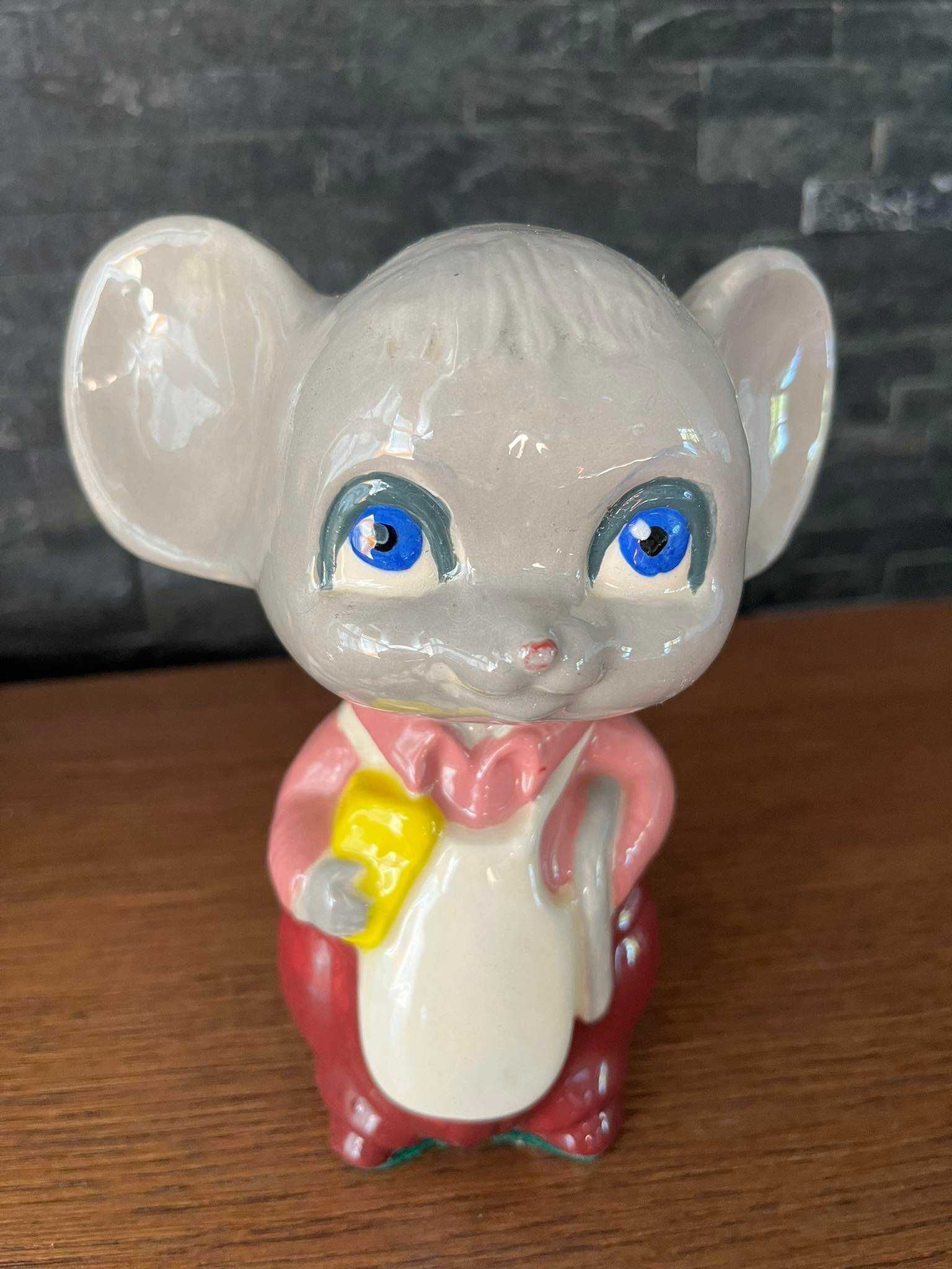 Mysz duża porcelanowa figurka