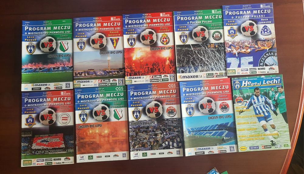 20 szt. Lech Poznań programy meczowe