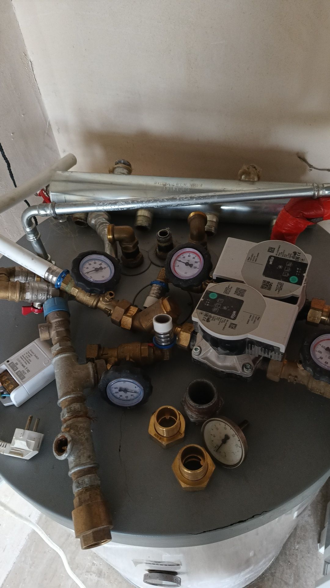 Bojler Galmet 120L z wężownicą, pompy obiegowe Wilo, sprzęgło hydrauli