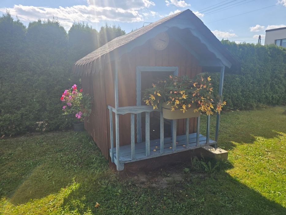 Domek ogrodowy, drewniany, do zabawy dla dzieci