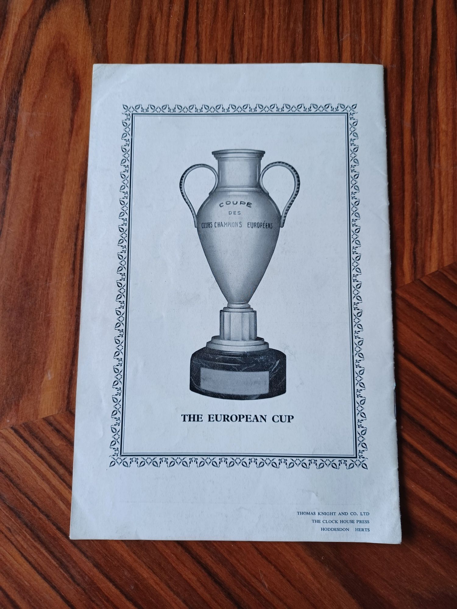 Programa oficial Tottenham Benfica 1962