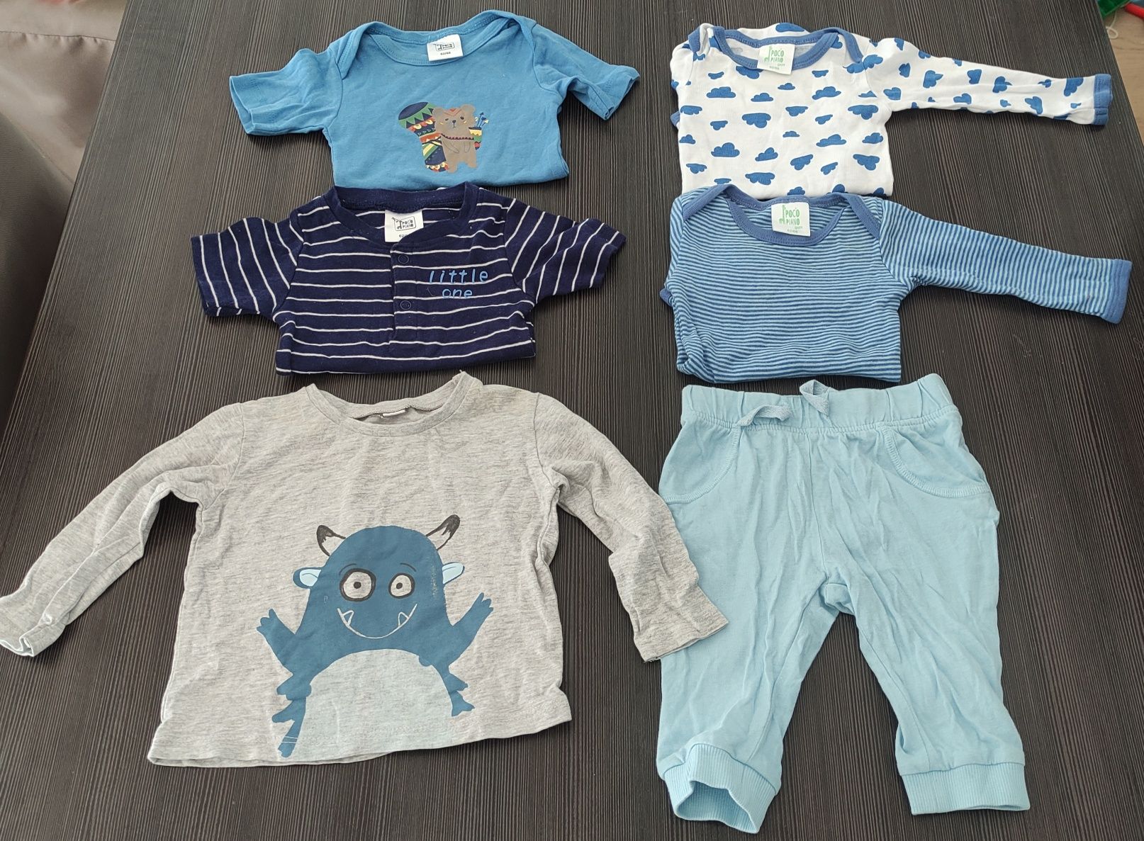 Zestaw niemowlęcy dla chłopca body spodnie bluzka r. 62/68 wyprawka