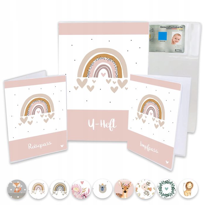 Etui na książeczkę szczepień Minilino U 3-częściowy zestaw