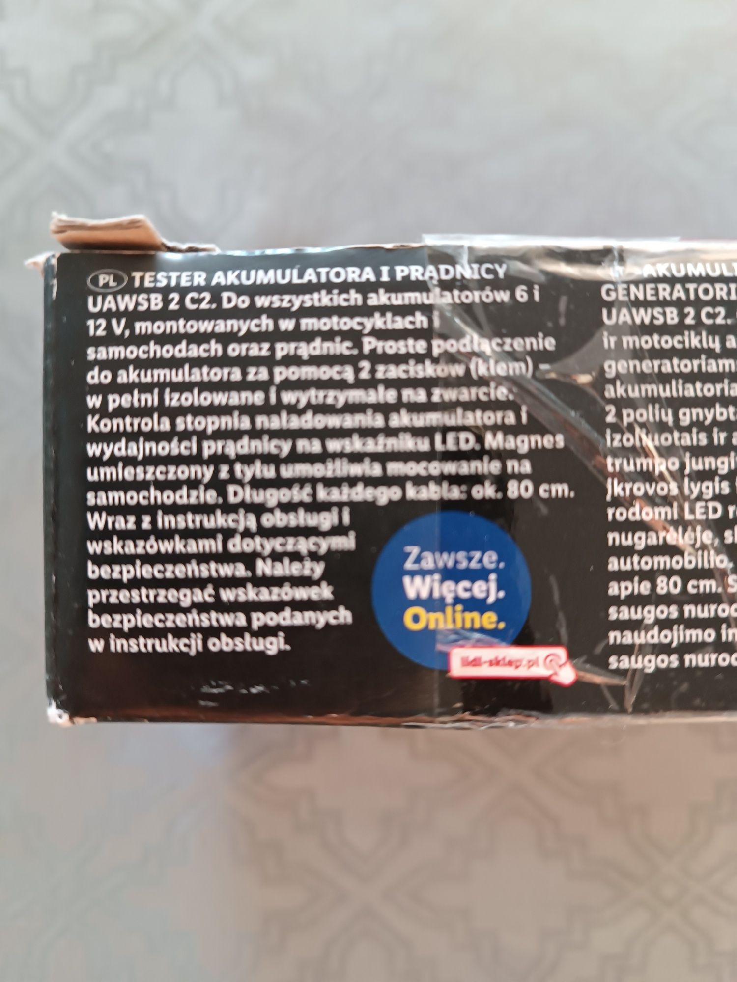 Tester diagnostyczny akumulatorowa i alternatora UAWSB 2 C2
